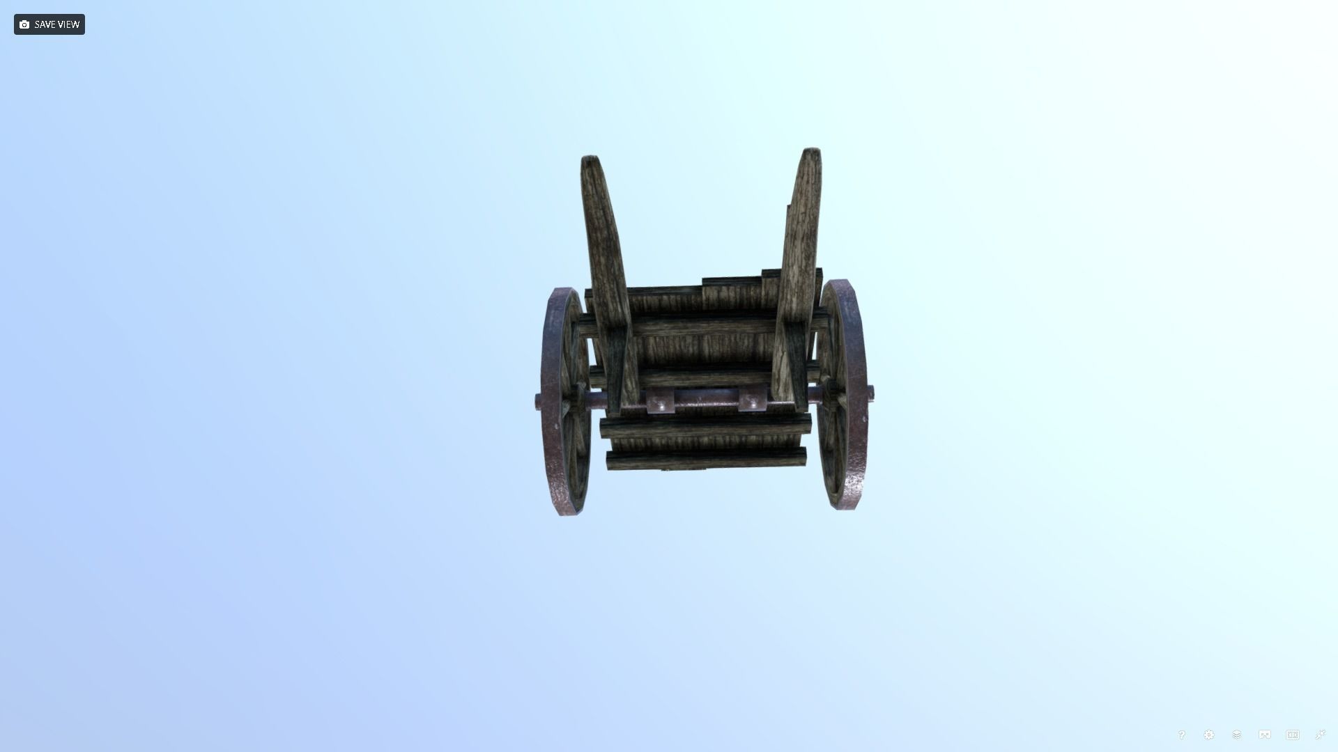 Medieval Cart Prop Low-poly 3D model_4