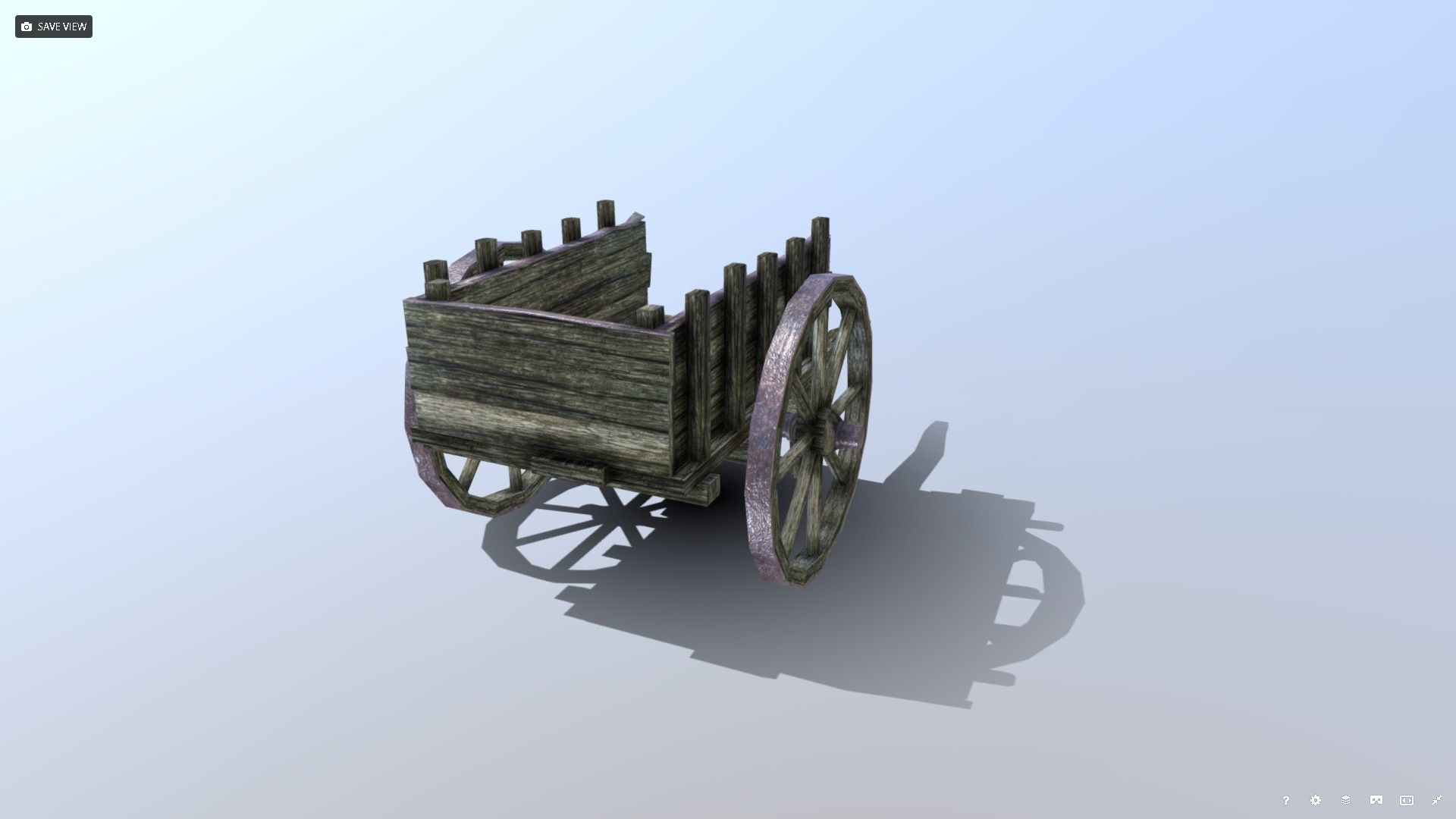 Medieval Cart Prop Low-poly 3D model_1