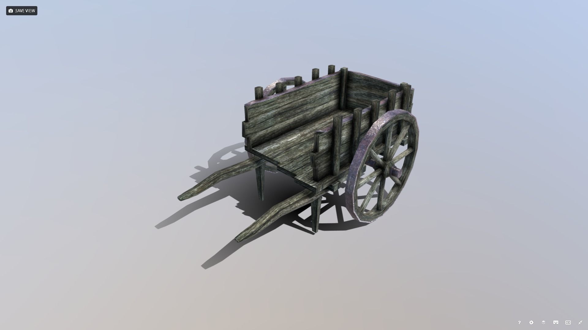 Medieval Cart Prop Low-poly 3D model_3