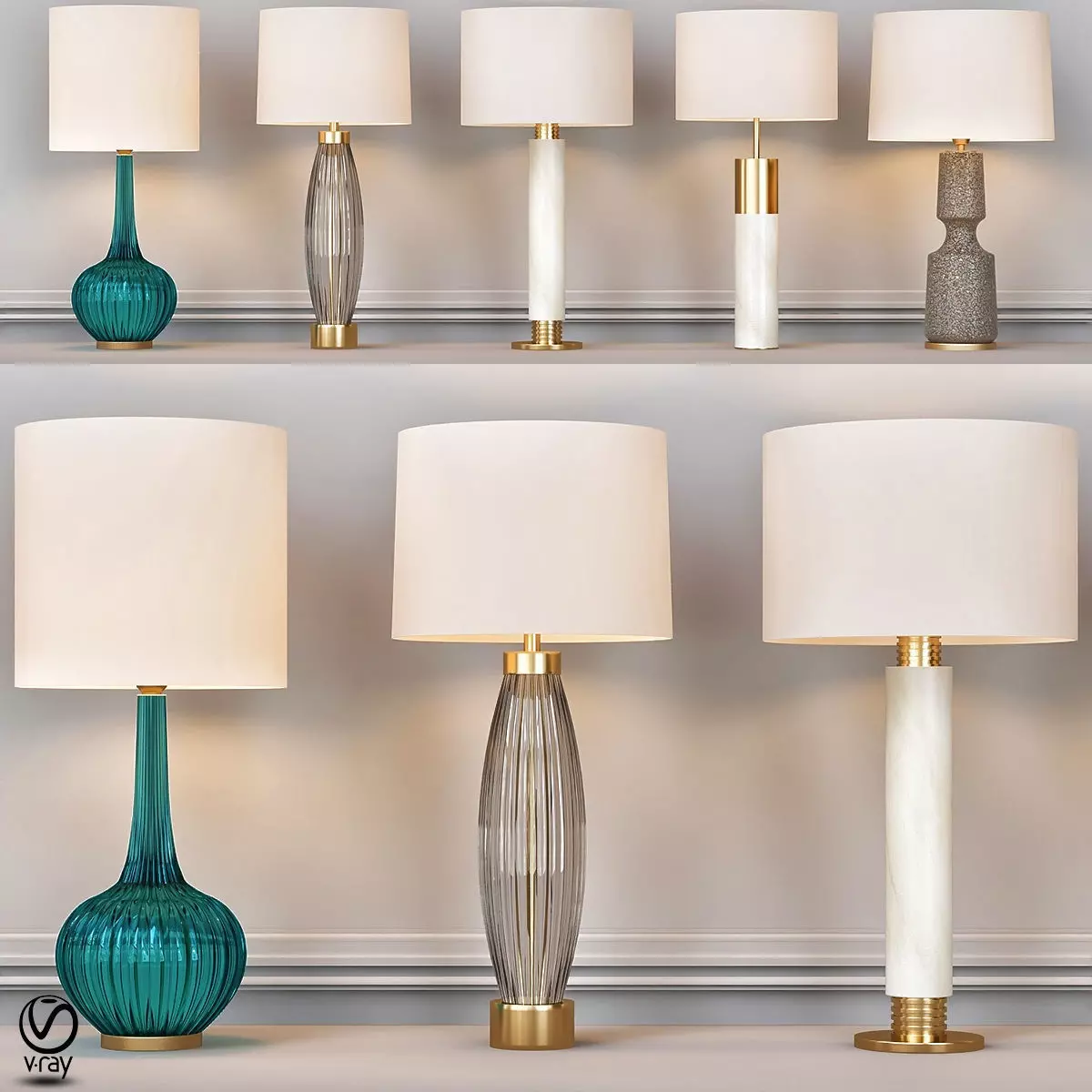 Heathfield addison table lamp 3D model_0