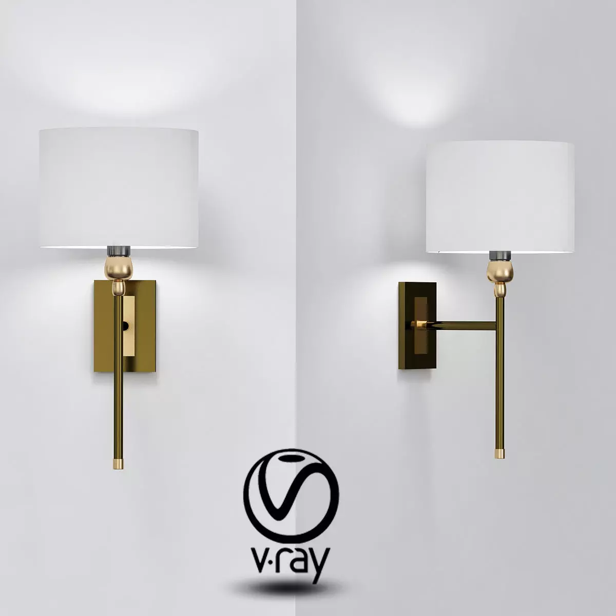 Bronze Wall Lights 3D model_0