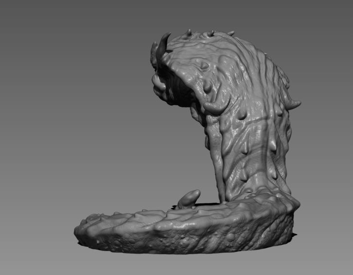 Giant Sand Worm 2 Poses - 3D printable creature 3D print model 3D print model_5