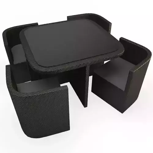 Wicker Outdoor Table and Armchair