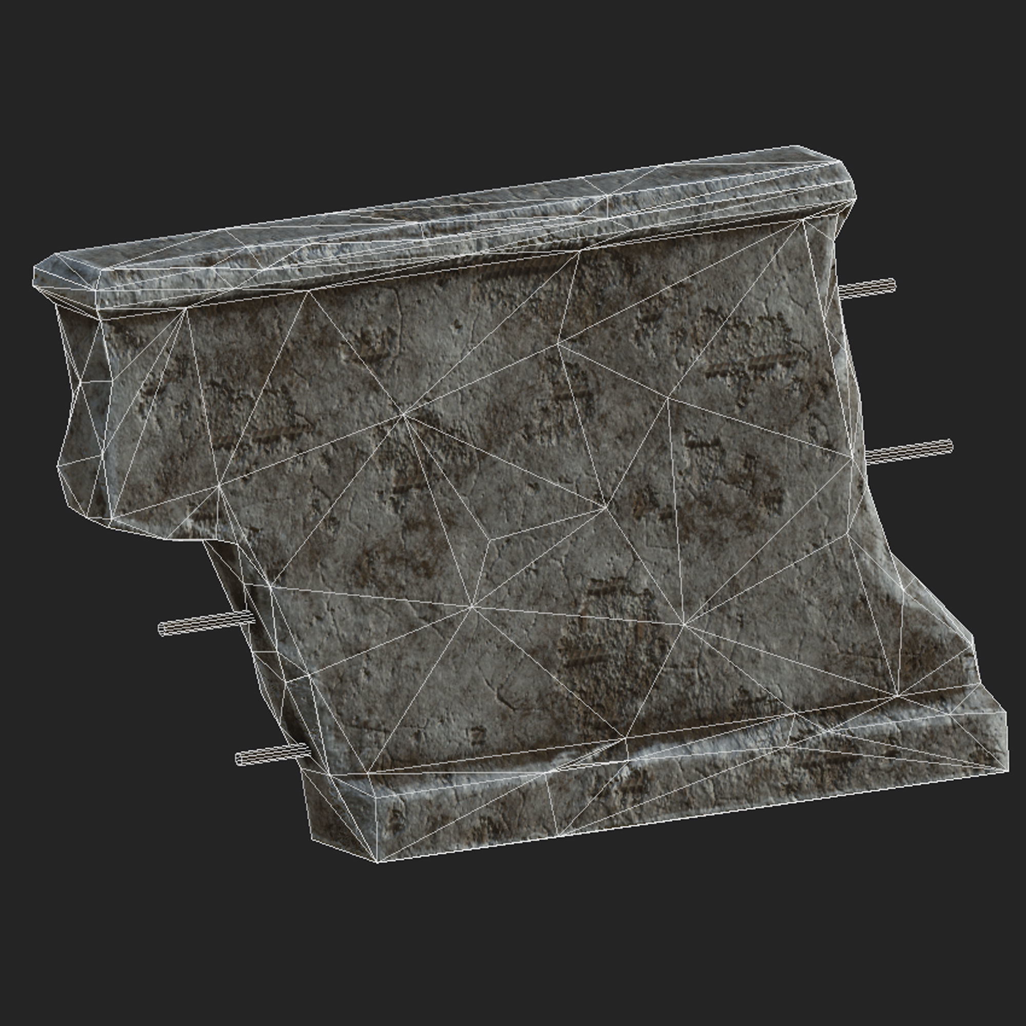 Wall Lowpoly Pack Low-poly 3D model_3