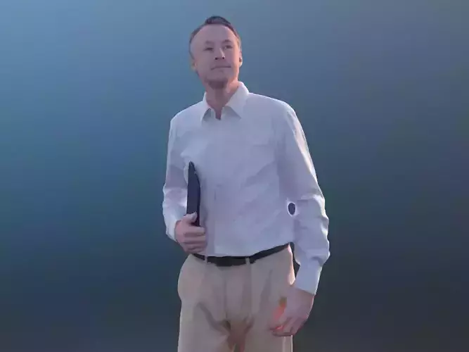 Carlos 10189 - Walking Business Man Low-poly 3D model