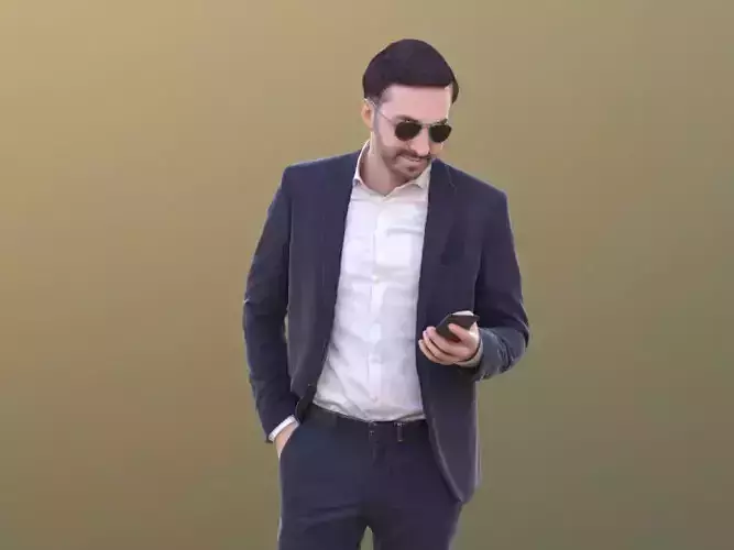 Anselmo 10226 - Standing Business Man Low-poly 3D model