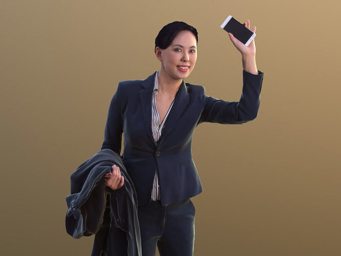 Bao 10274 - Standing Business Girl Low-poly 3D model