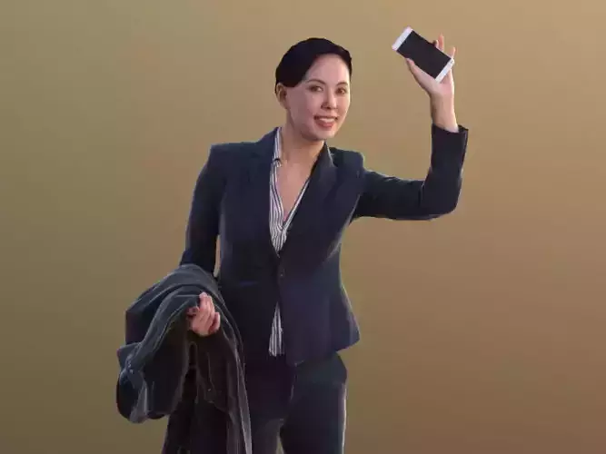 Bao 10274 - Standing Business Girl Low-poly 3D model