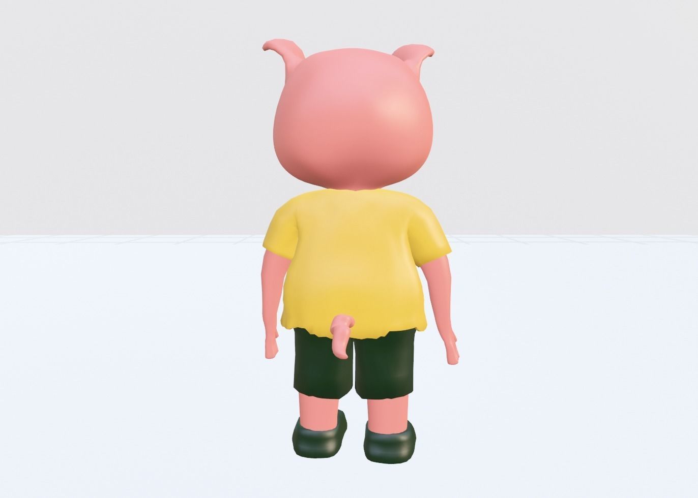 Cartoon Pig - Rigged Free 3D model_4