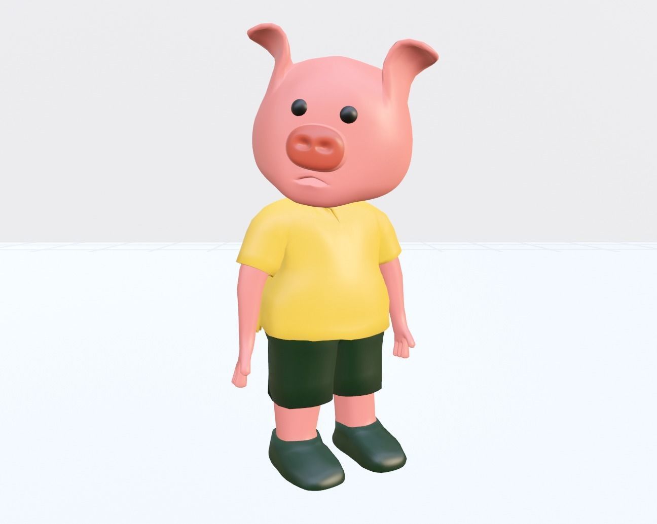 Cartoon Pig - Rigged Free 3D model_2