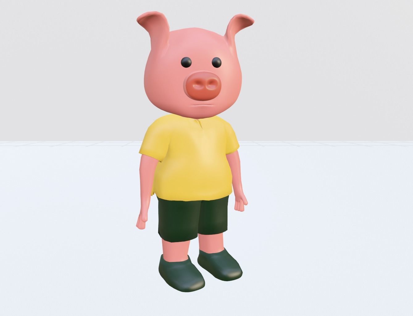 Cartoon Pig - Rigged Free 3D model_1