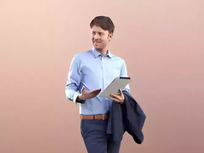 John 10315 - Standing Business Man Low-poly 3D model