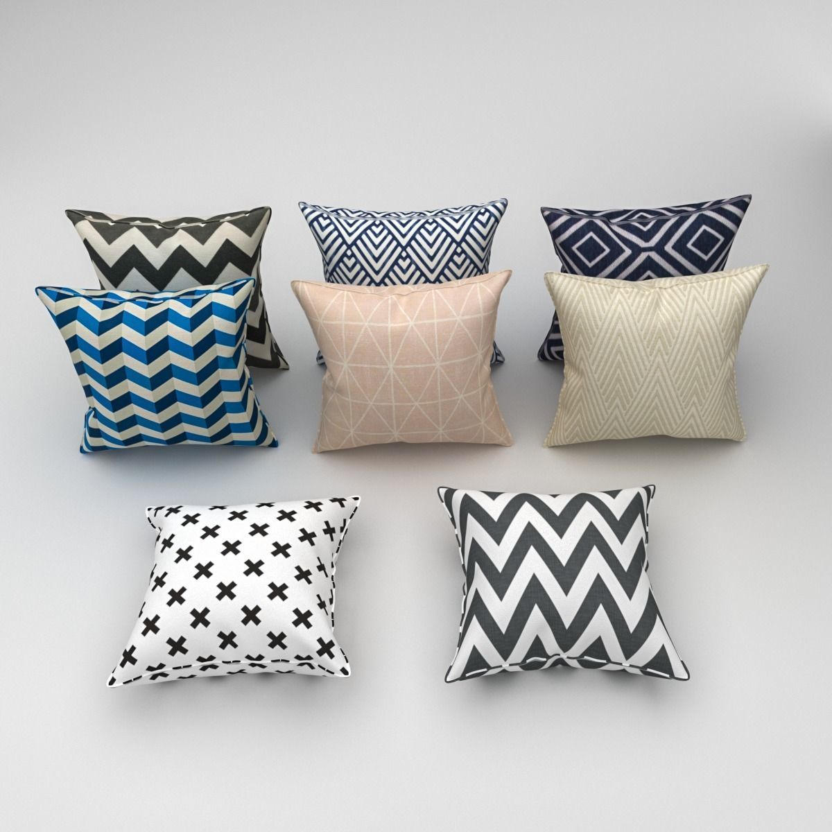 Scandinavian style pillow Free 3D model_0