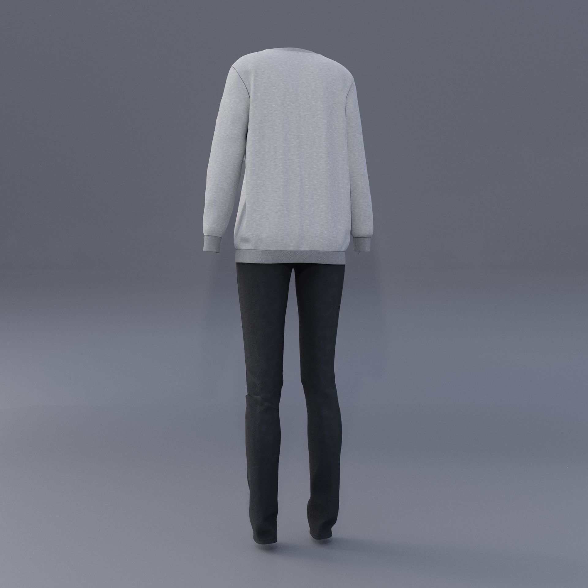 sweatshirts and black denim pants 3D model_16
