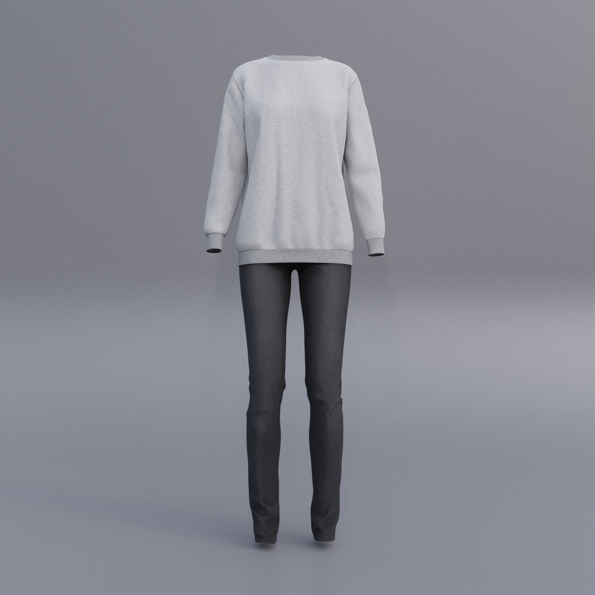 sweatshirts and black denim pants 3D model_25