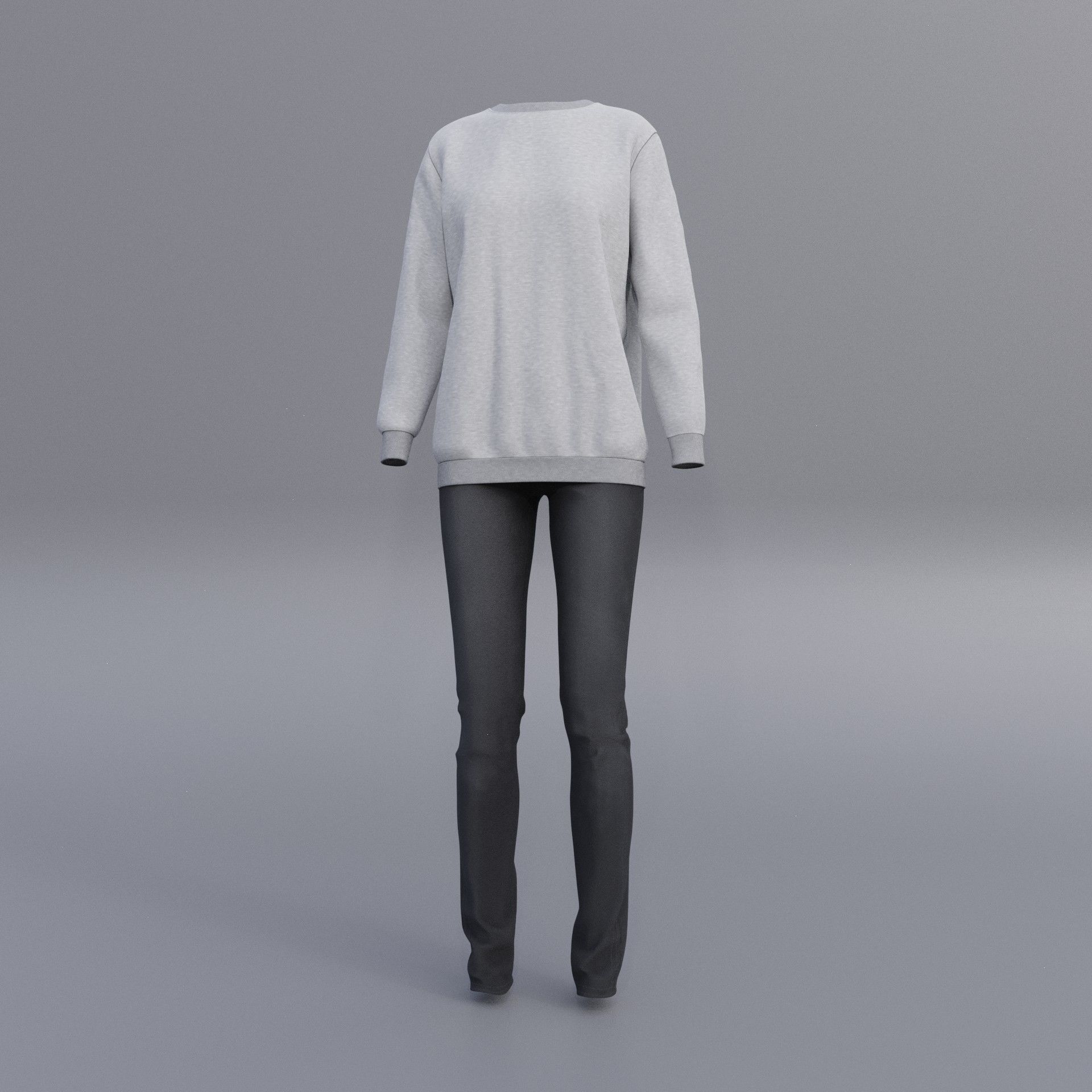 sweatshirts and black denim pants 3D model_9