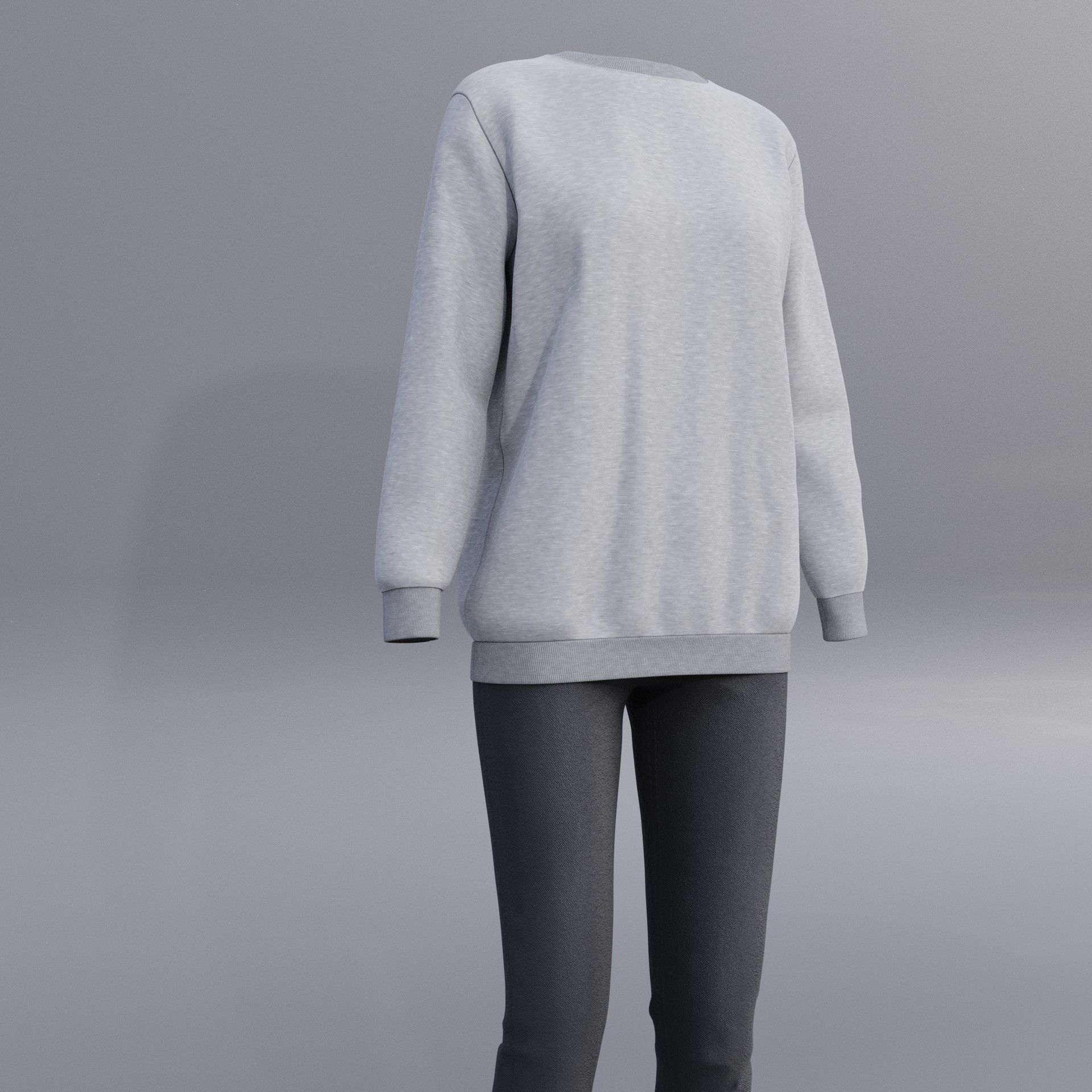 sweatshirts and black denim pants 3D model_1