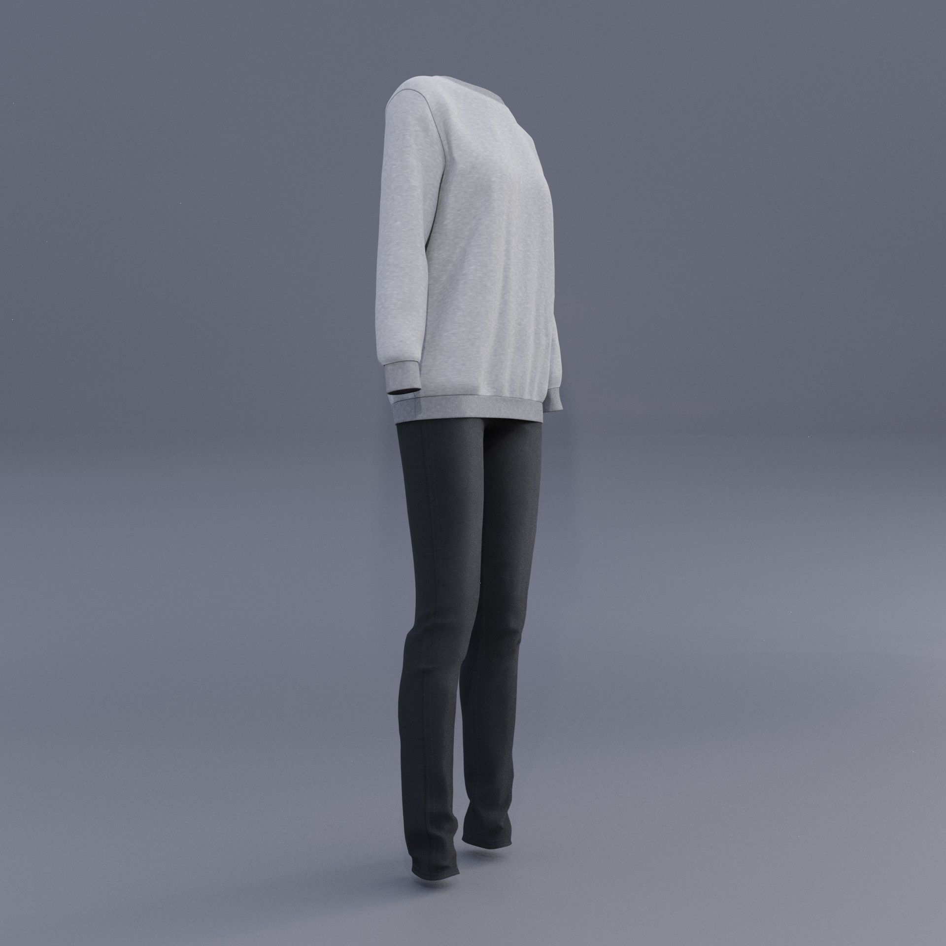 sweatshirts and black denim pants 3D model_21