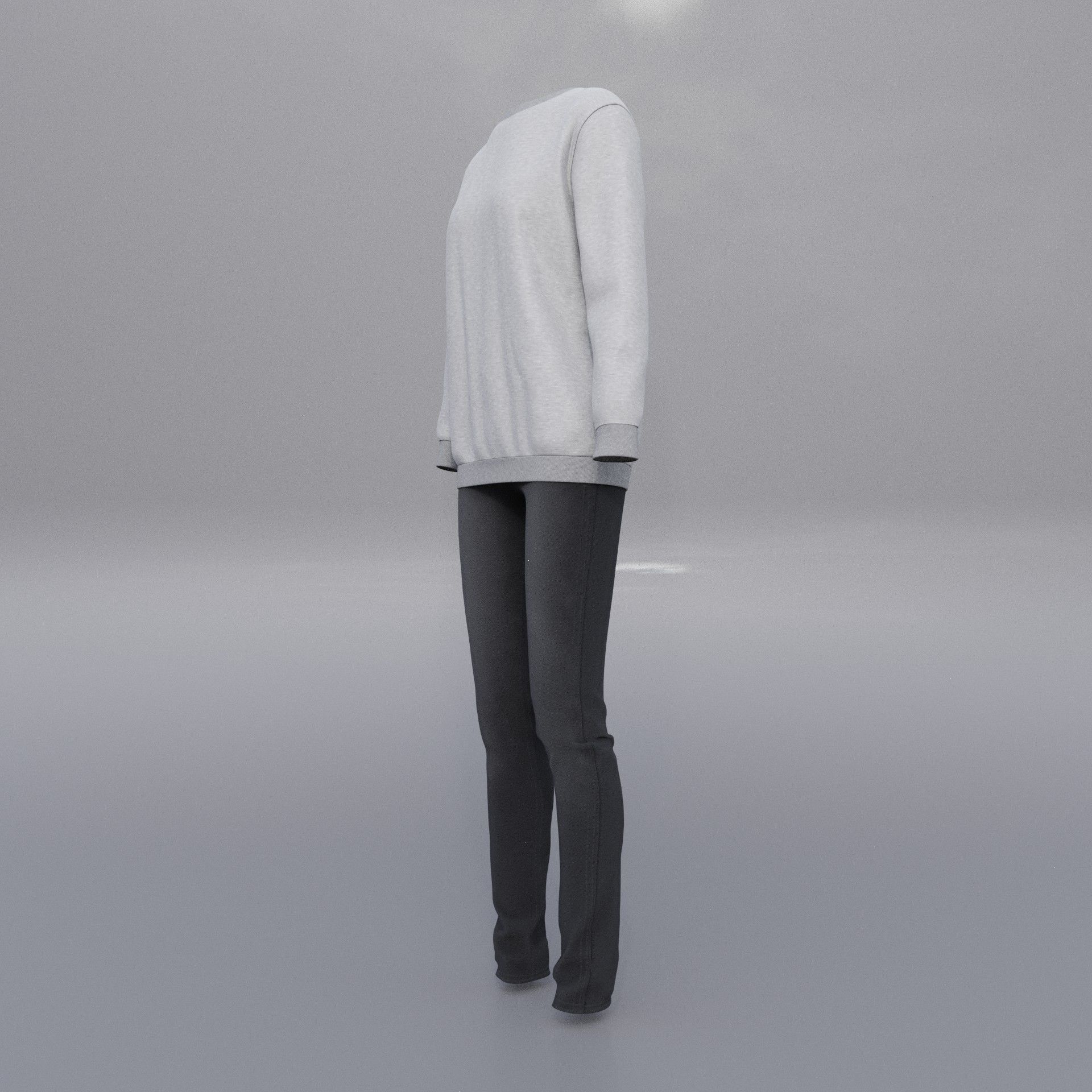 sweatshirts and black denim pants 3D model_12