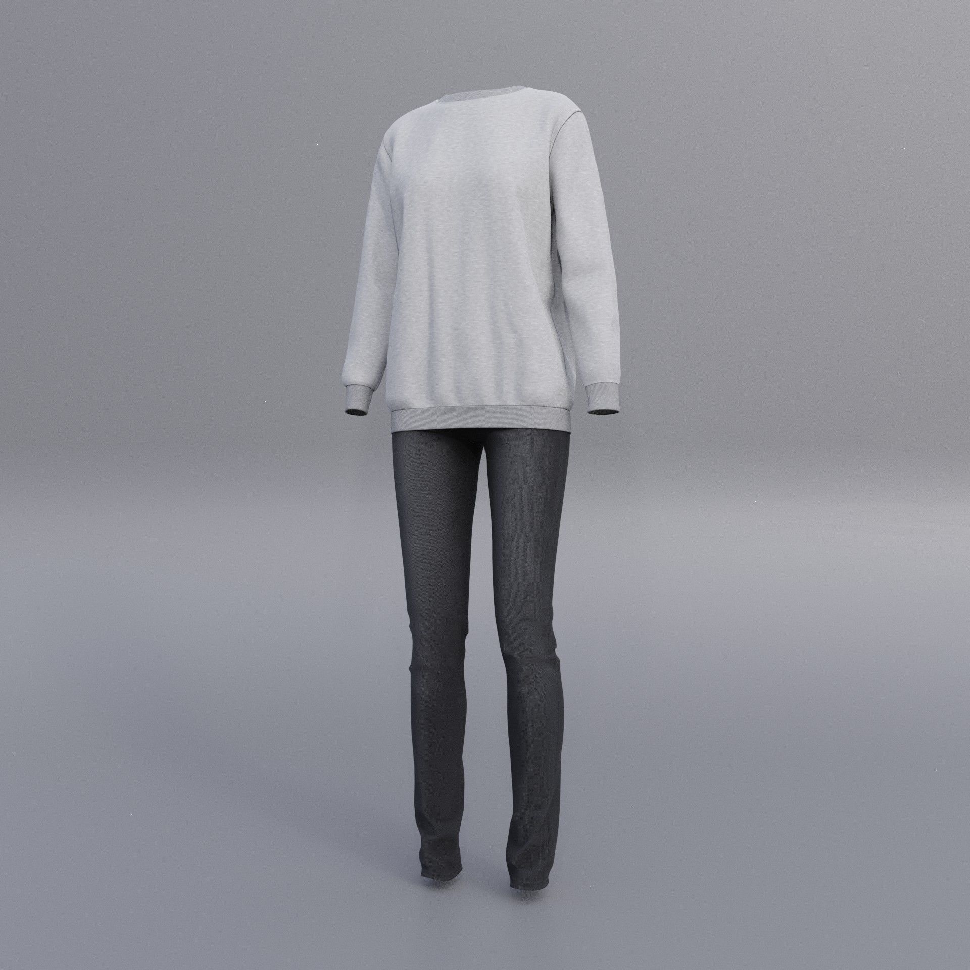 sweatshirts and black denim pants 3D model_10