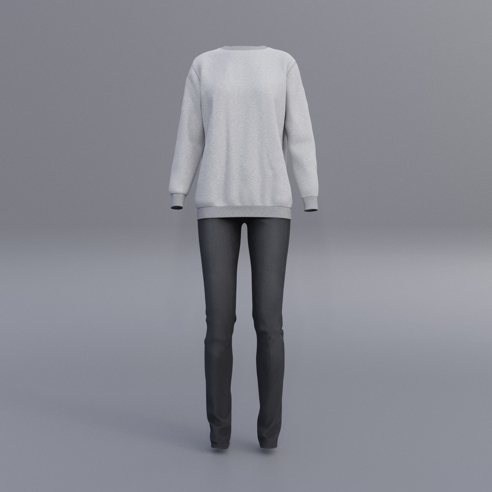 sweatshirts and black denim pants 3D model_8