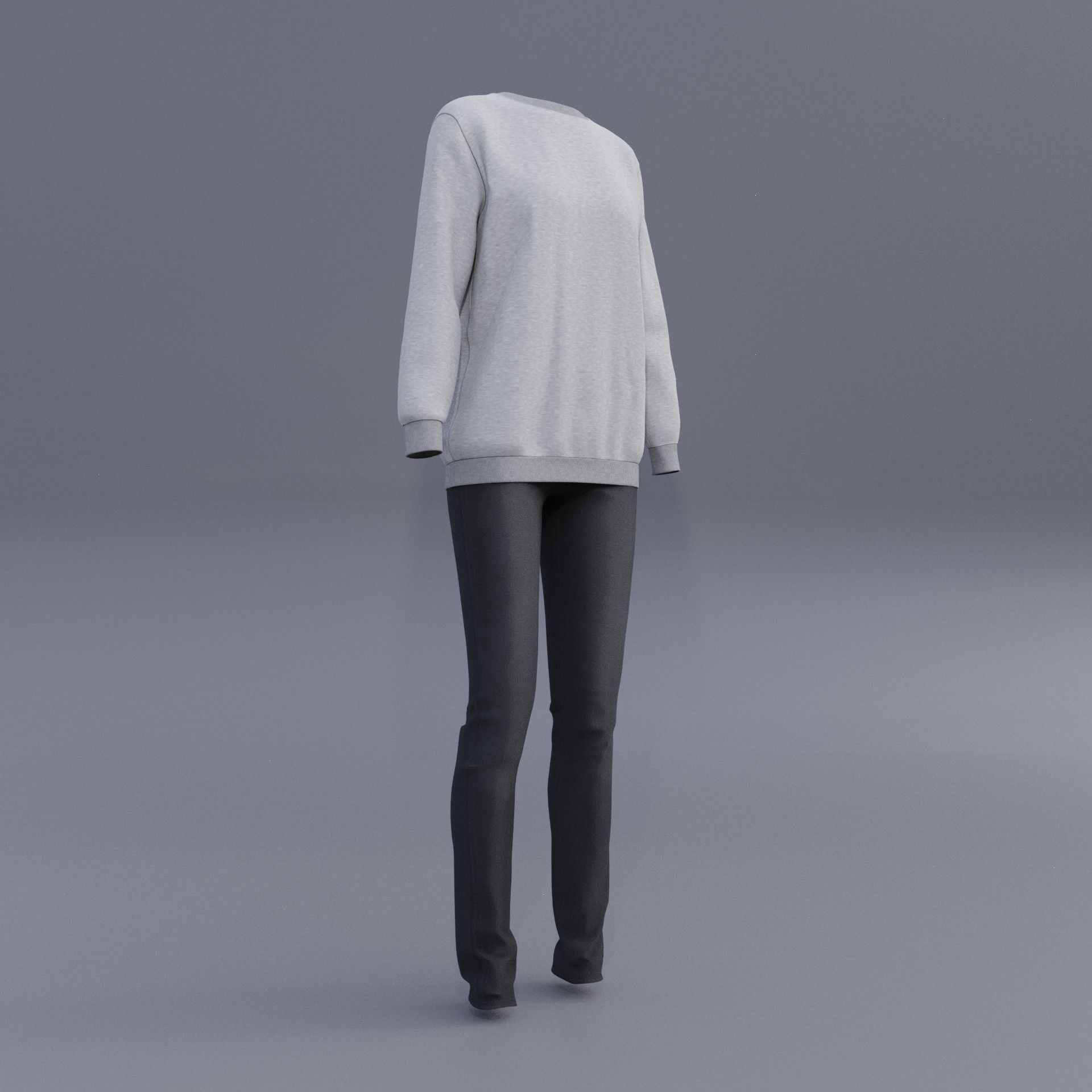 sweatshirts and black denim pants 3D model_22