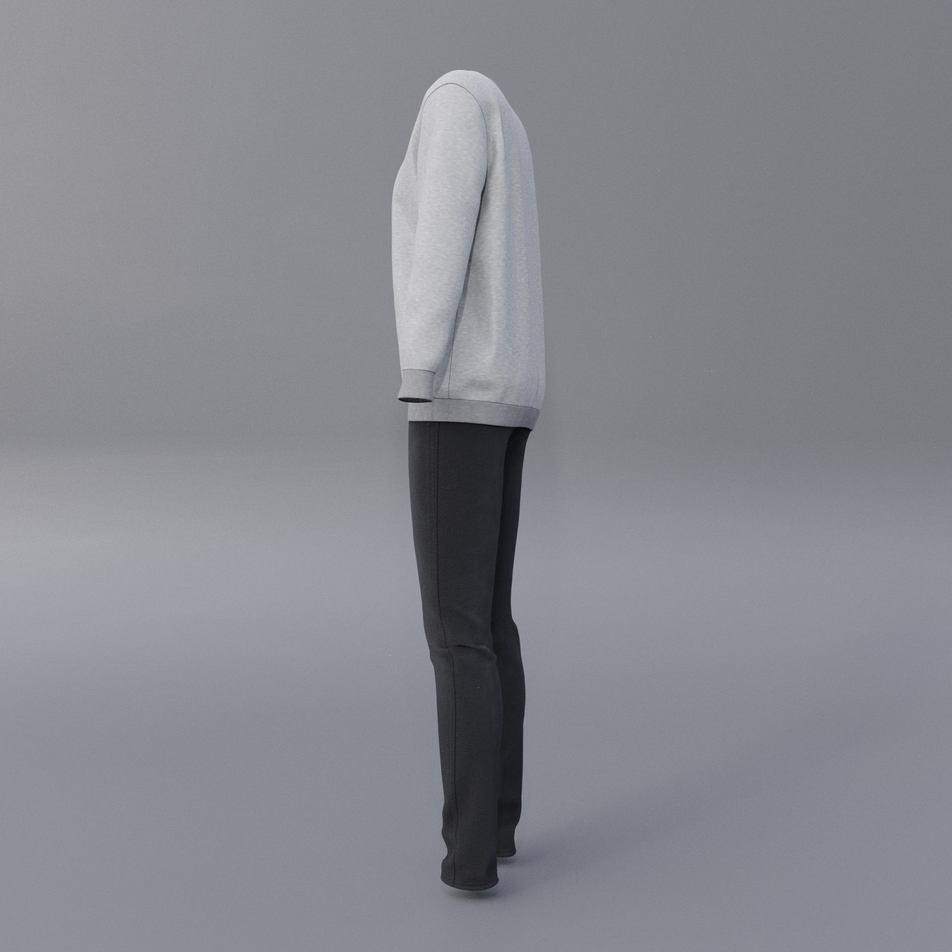 sweatshirts and black denim pants 3D model_14
