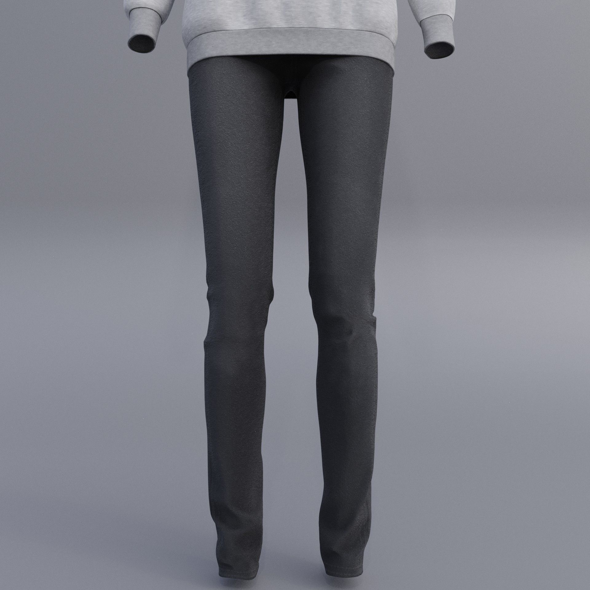 sweatshirts and black denim pants 3D model_3