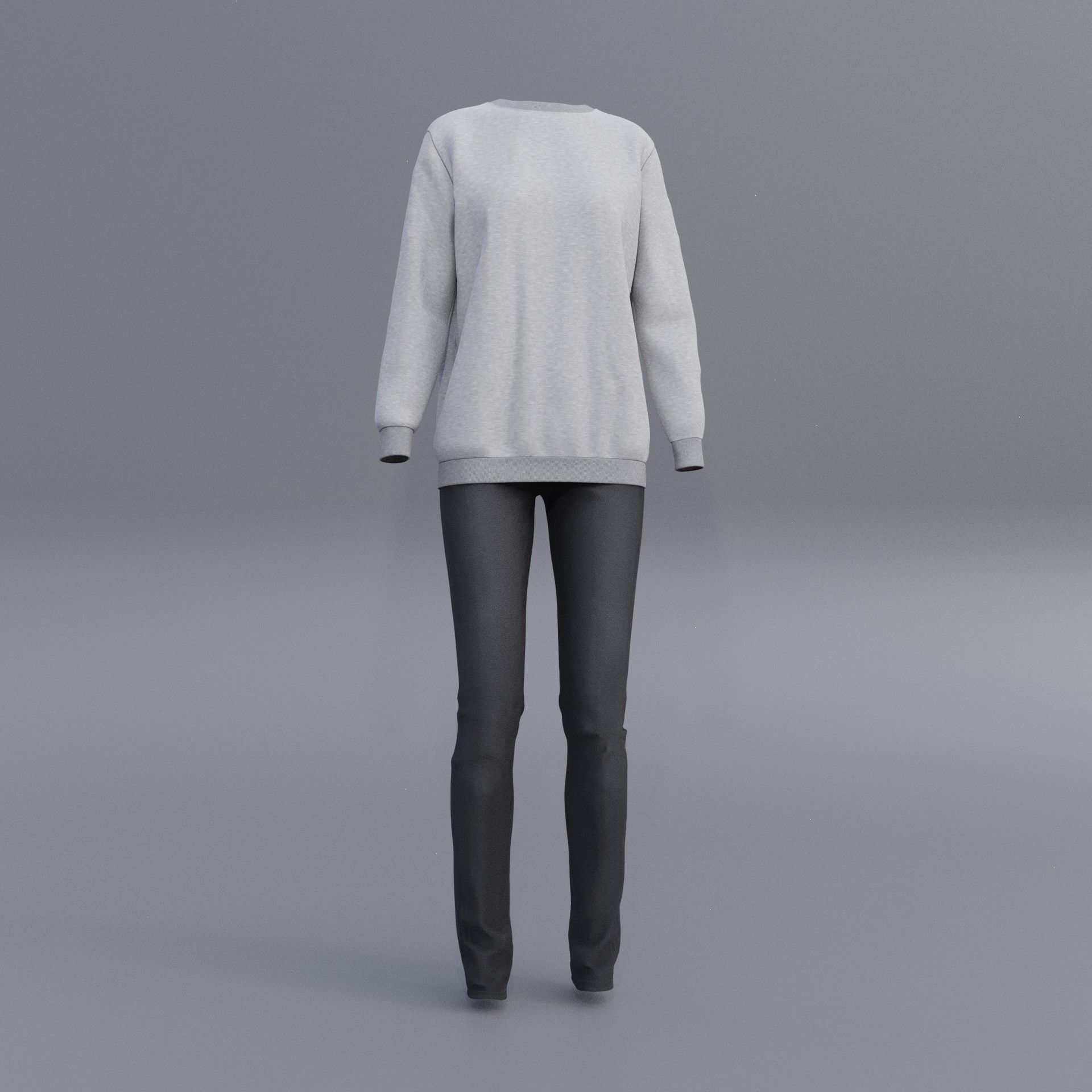 sweatshirts and black denim pants 3D model_24