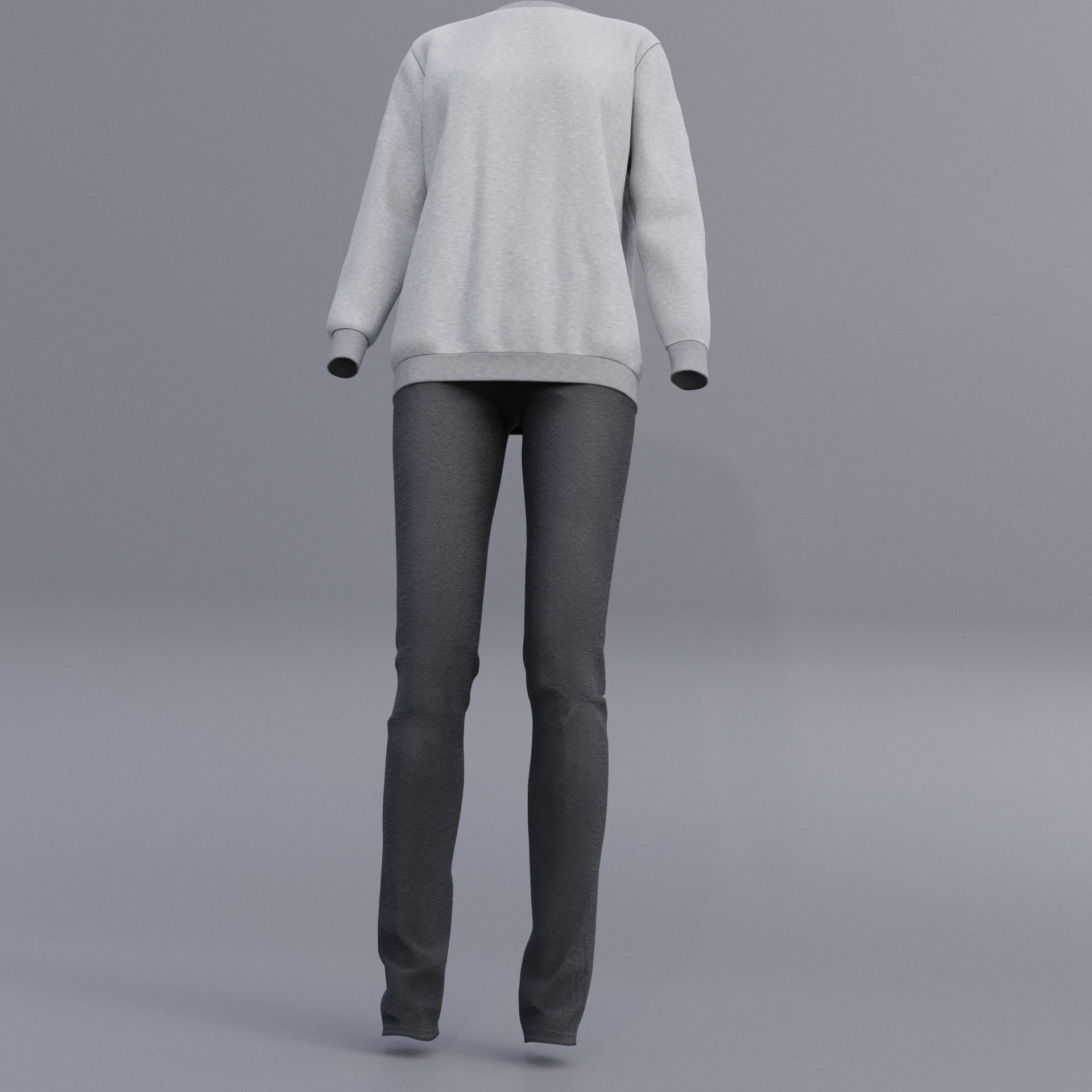 sweatshirts and black denim pants 3D model_5
