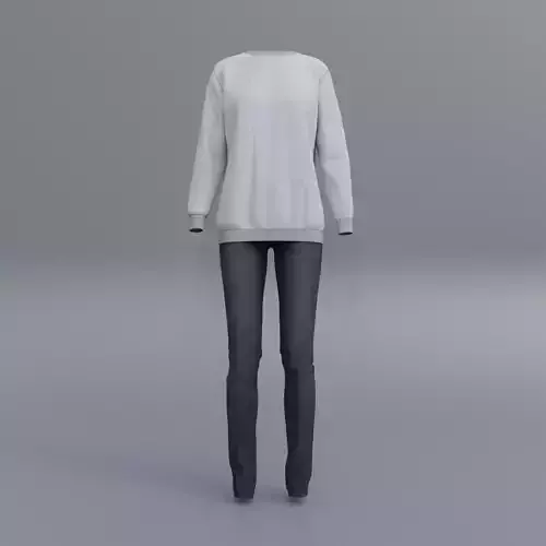 sweatshirts and black denim pants 3D model