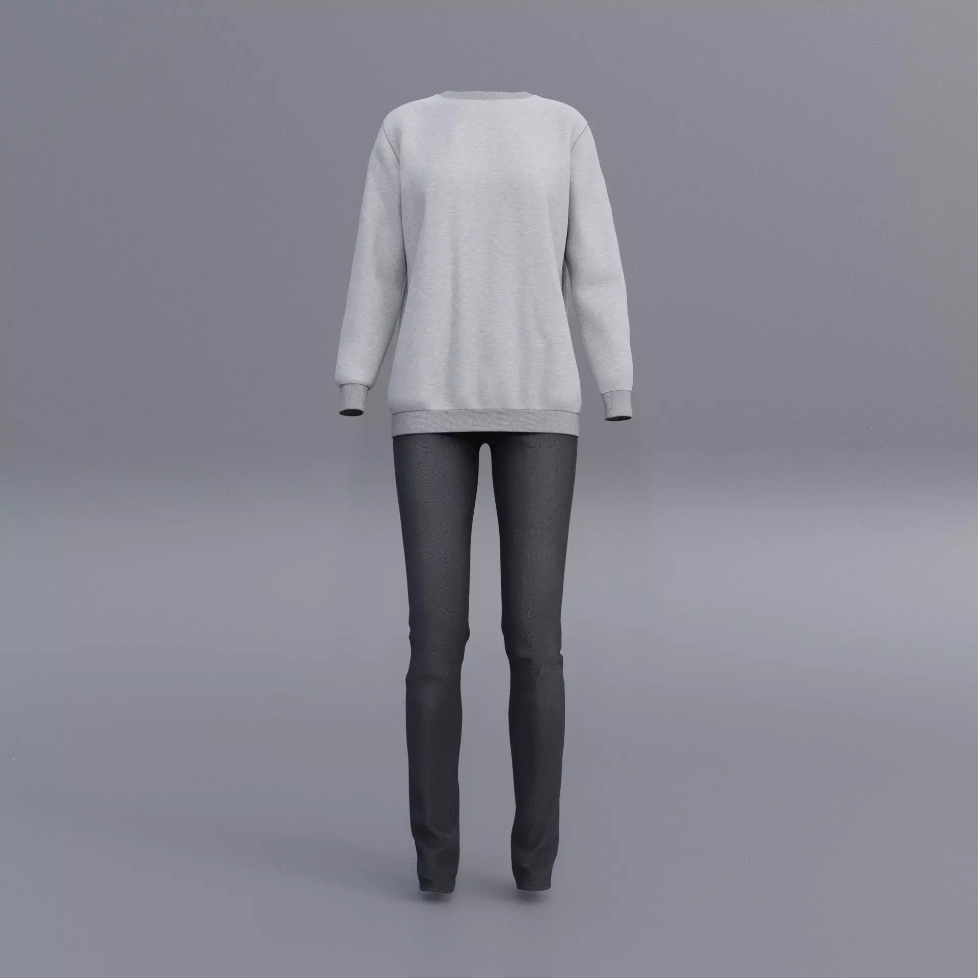 sweatshirts and black denim pants 3D model_0
