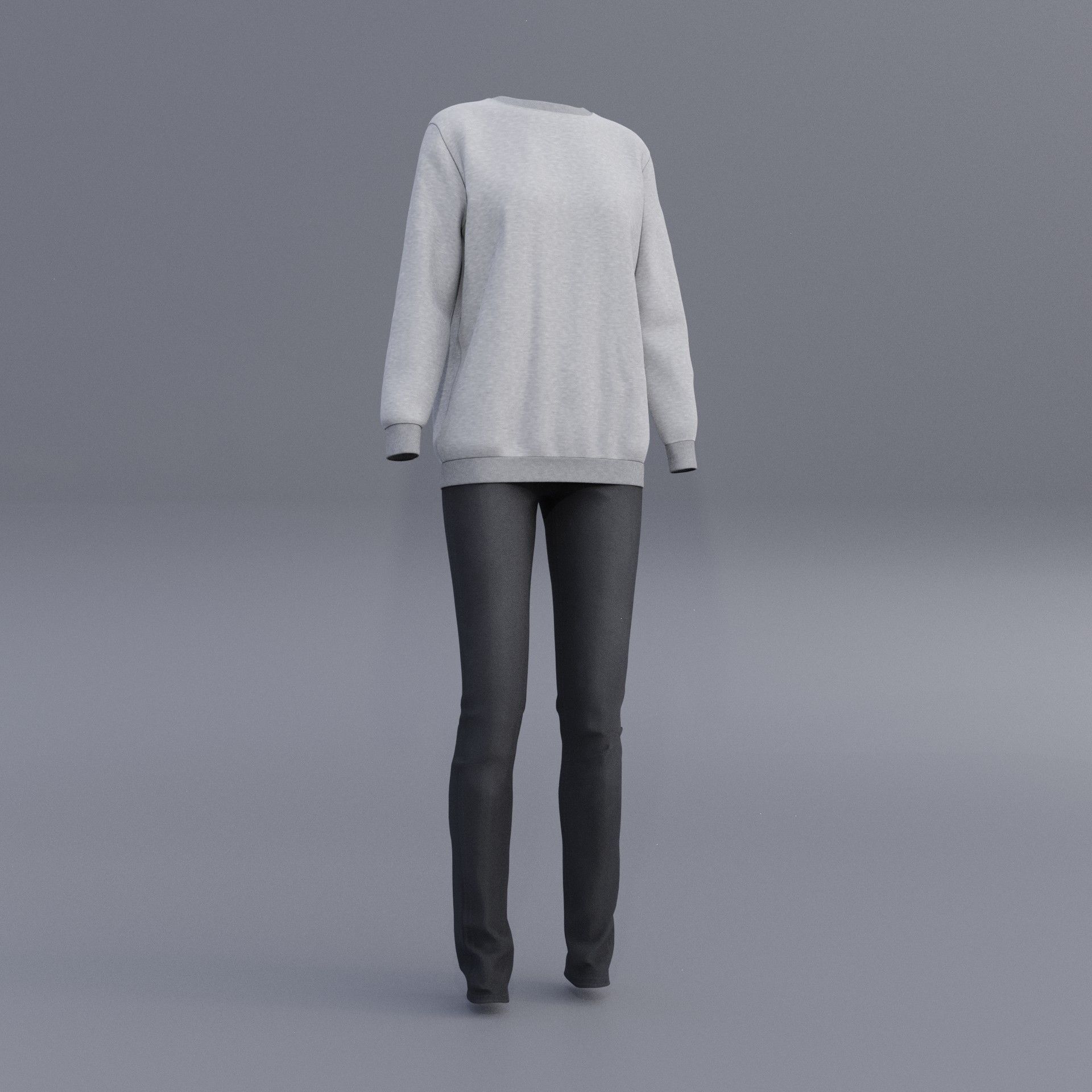 sweatshirts and black denim pants 3D model_23