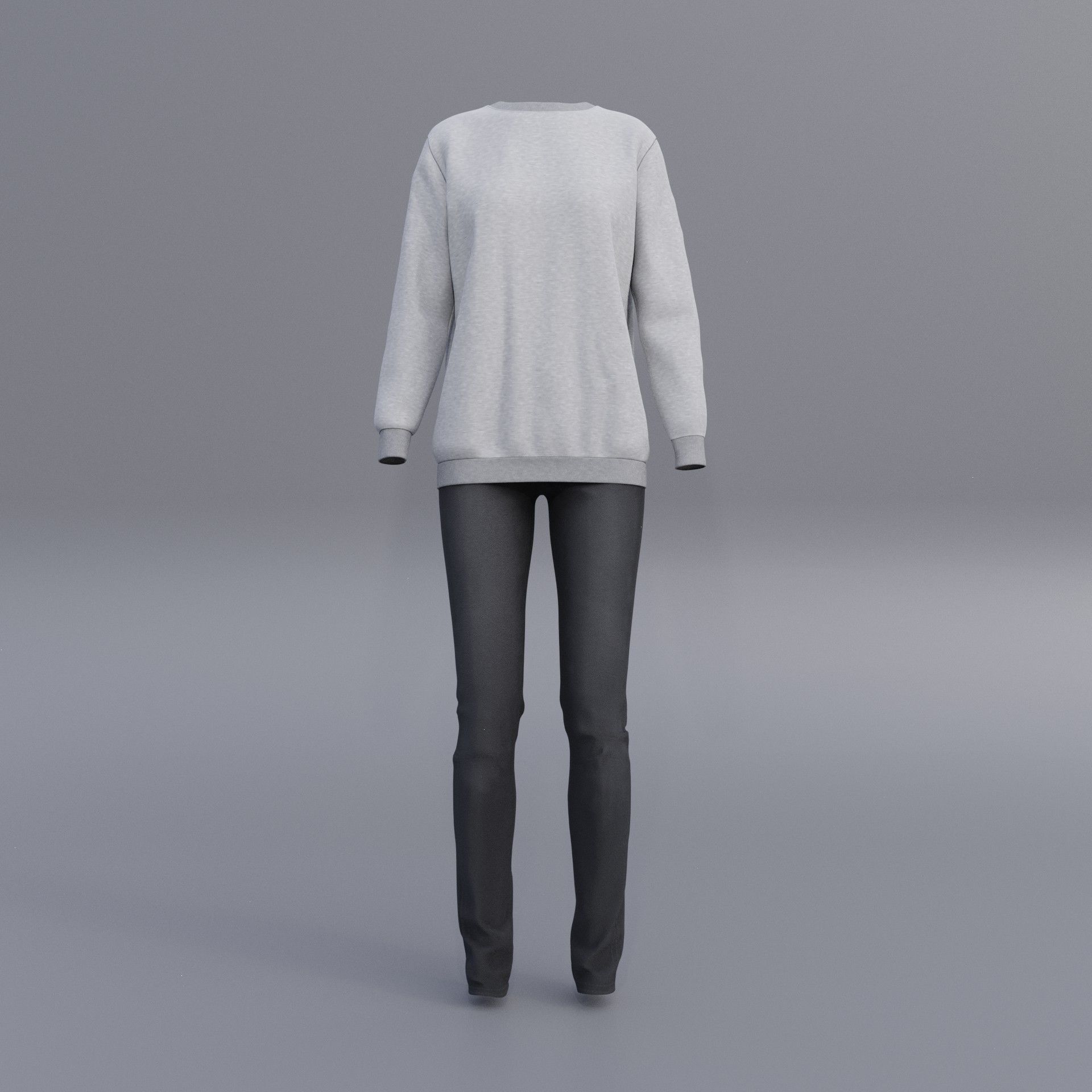 sweatshirts and black denim pants 3D model_7