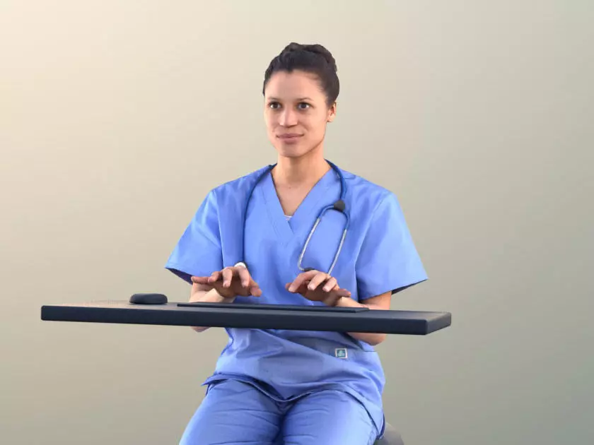 Diana 10898 - Sitting Doctor Woman Low-poly 3D model