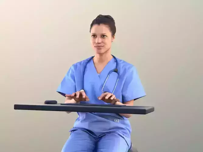 Diana 10898 - Sitting Doctor Woman Low-poly 3D model