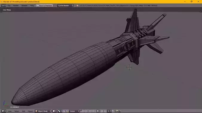 scifi Missile Model Game Asset