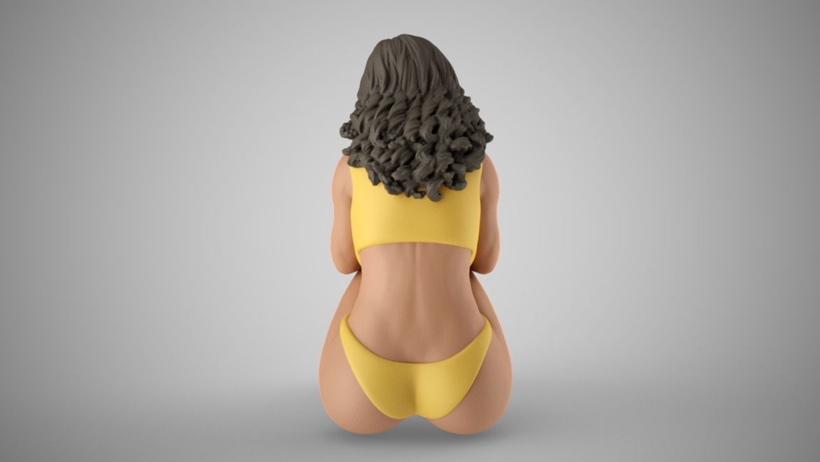 Girl Sit in the Forest 3D print model_9