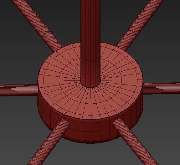 6 Lights Modern Pendant Lighting Golden 3D model_5