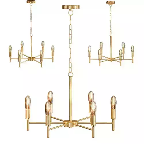 6 Lights Modern Pendant Lighting Golden