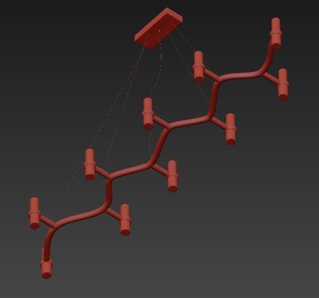 Mariposa II 69D Chandelier 3D model_4