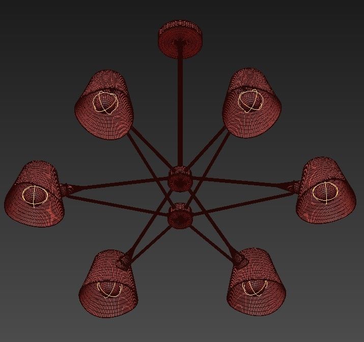 Black And Gold Chandelier 3D model_5