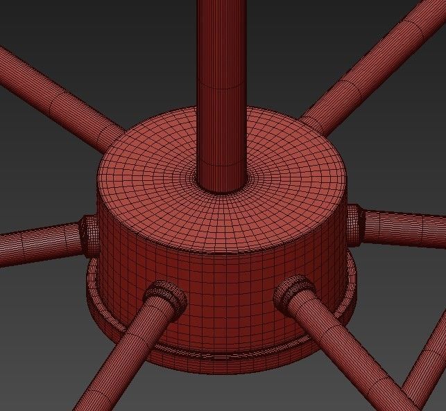 Black And Gold Chandelier 3D model_4