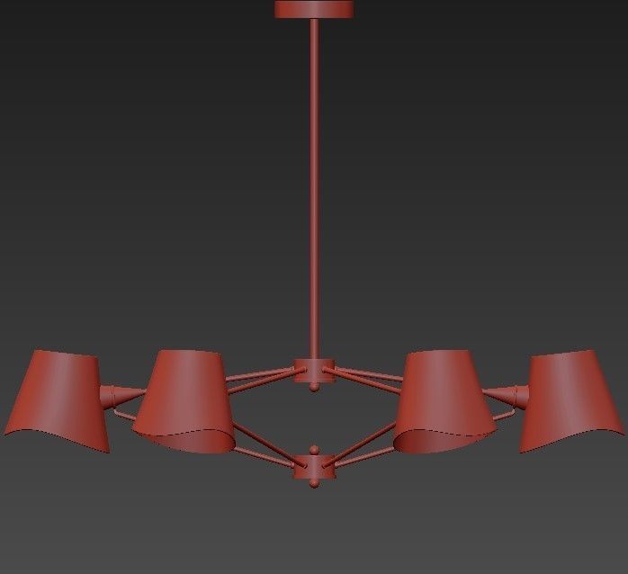 Black And Gold Chandelier 3D model_2