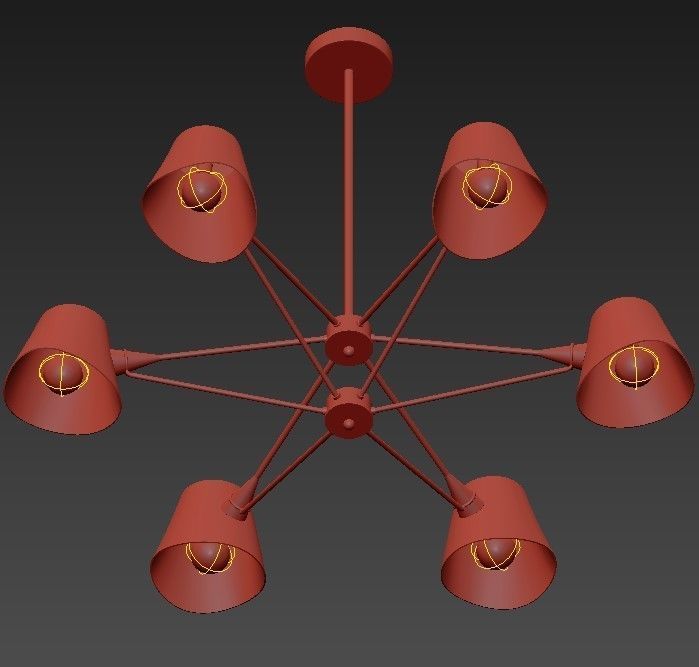 Black And Gold Chandelier 3D model_7