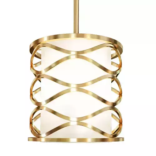 Wide Plated Gold Mini Pendant 3D model
