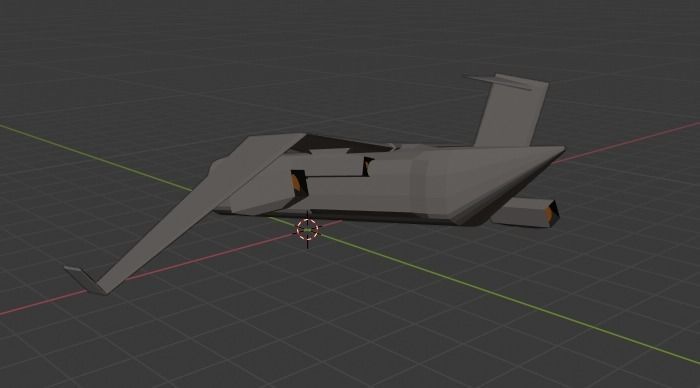 Crashed plane Low-poly 3D model_4