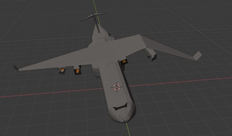 Crashed plane Low-poly 3D model_2