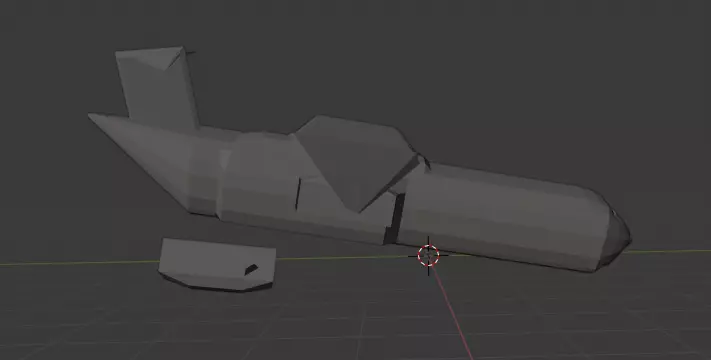 Crashed plane Low-poly 3D model_0