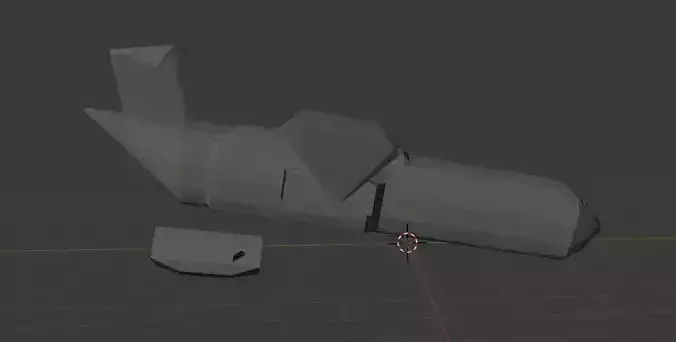 Crashed plane Low-poly 3D model